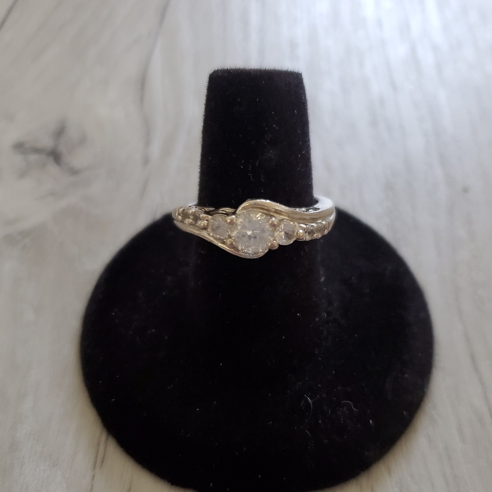 Silver ring with stone